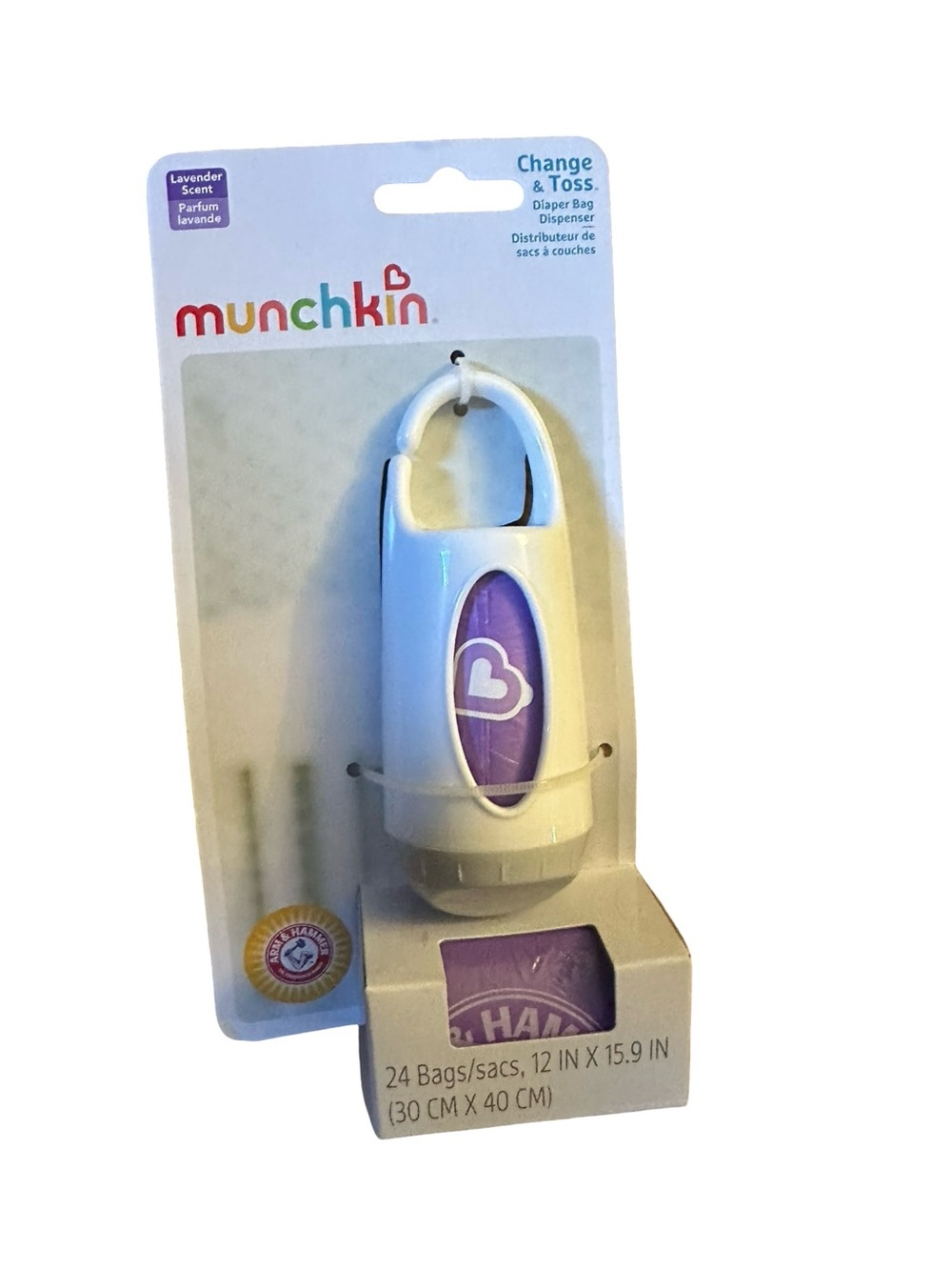 New in package Munchkin Lavender Scented Diaper Bag Dispenser